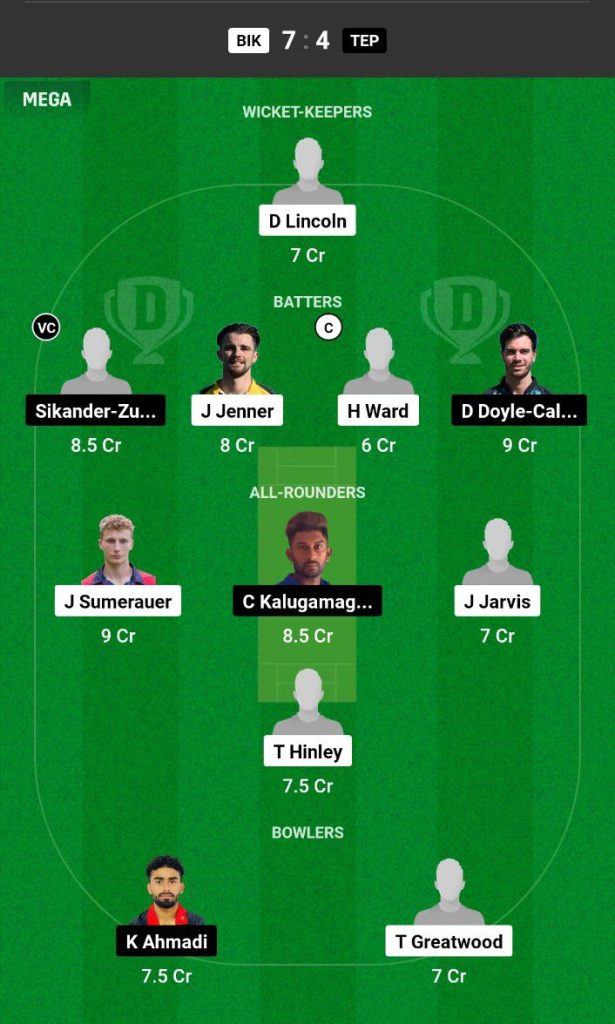 BIK vs TEP Dream11 Prediction Today Match Team 1