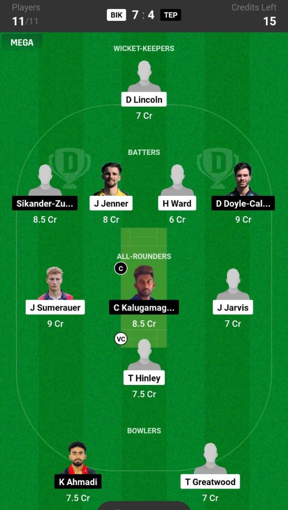 BIK vs TEP Dream11 Prediction Today Match Team 5