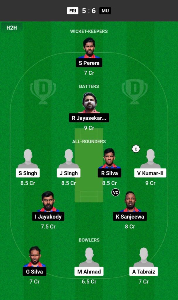 FRI vs MU Dream11 Prediction Today Match Team 1