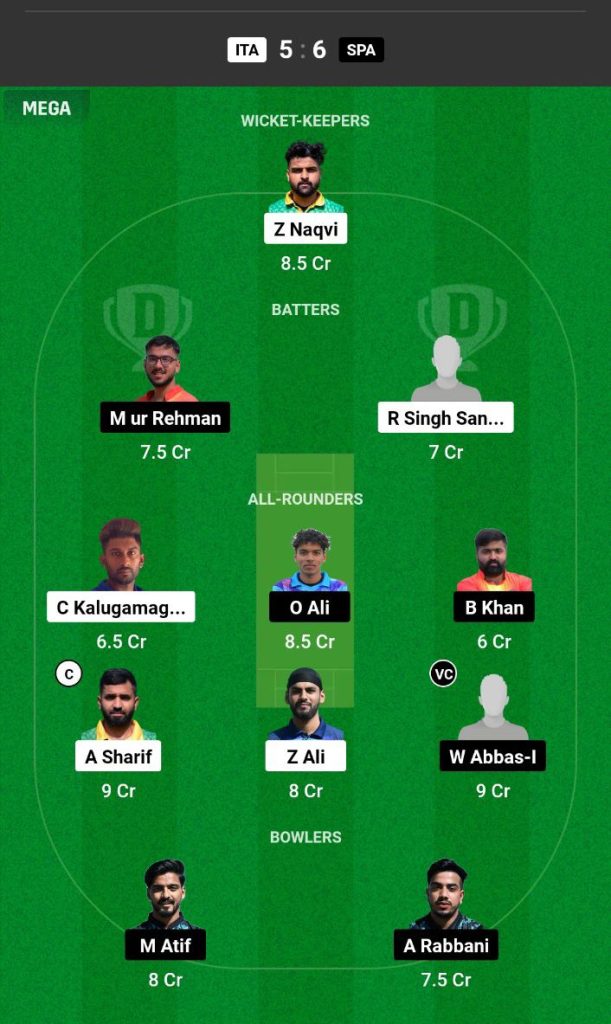 ITA vs SPA Dream11 Prediction Today Match Team 1