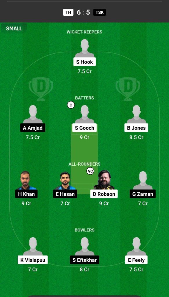 TH vs TSK Dream11 Prediction Today Match Team 1