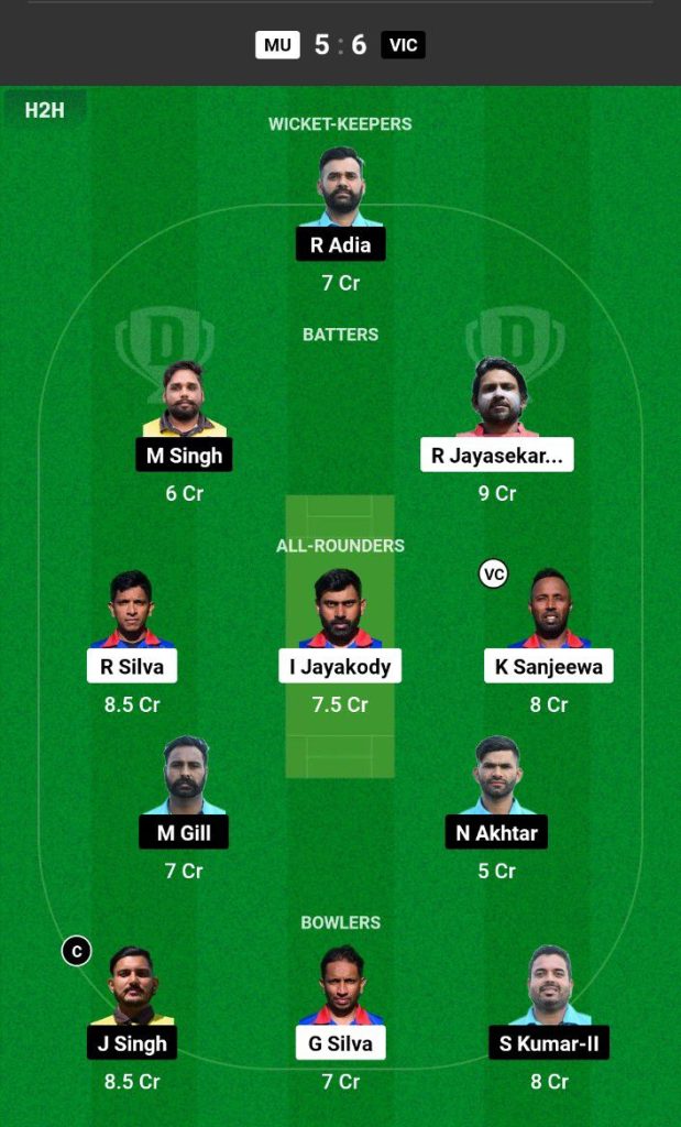 MU vs VIC Dream11 Prediction Today Match Team 1