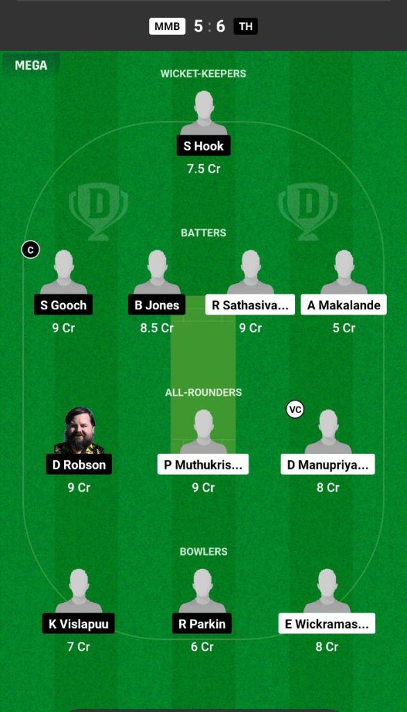 MMB vs TH Dream11 Prediction Today Match Team 1