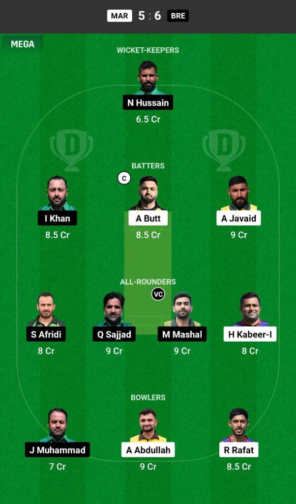 MAR vs BRE Dream11 Prediction Today Match Team 1