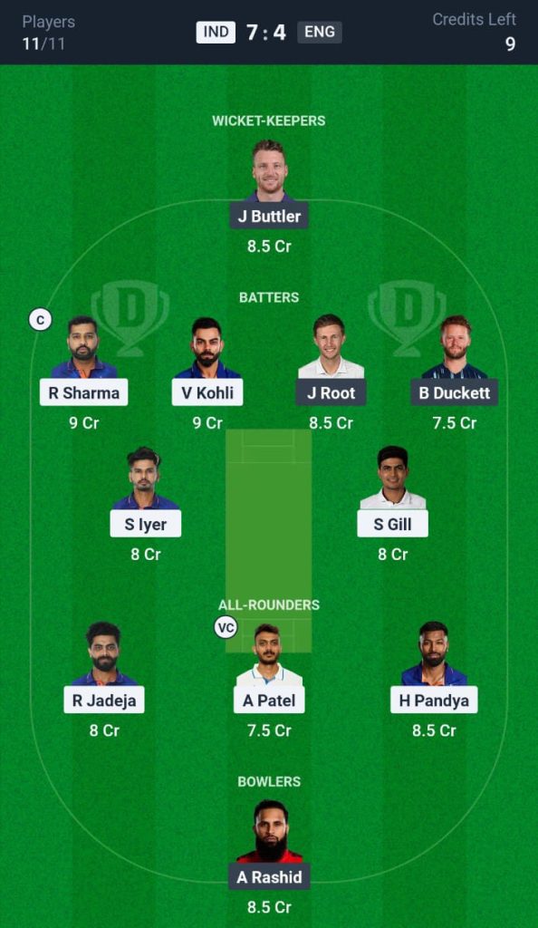 IND vs ENG 3rd ODI Dream11 Prediction