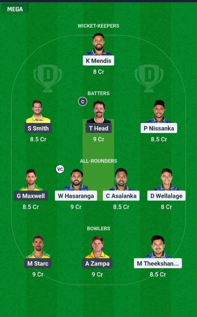 SL vs AUS Dream11 Prediction Today Match,