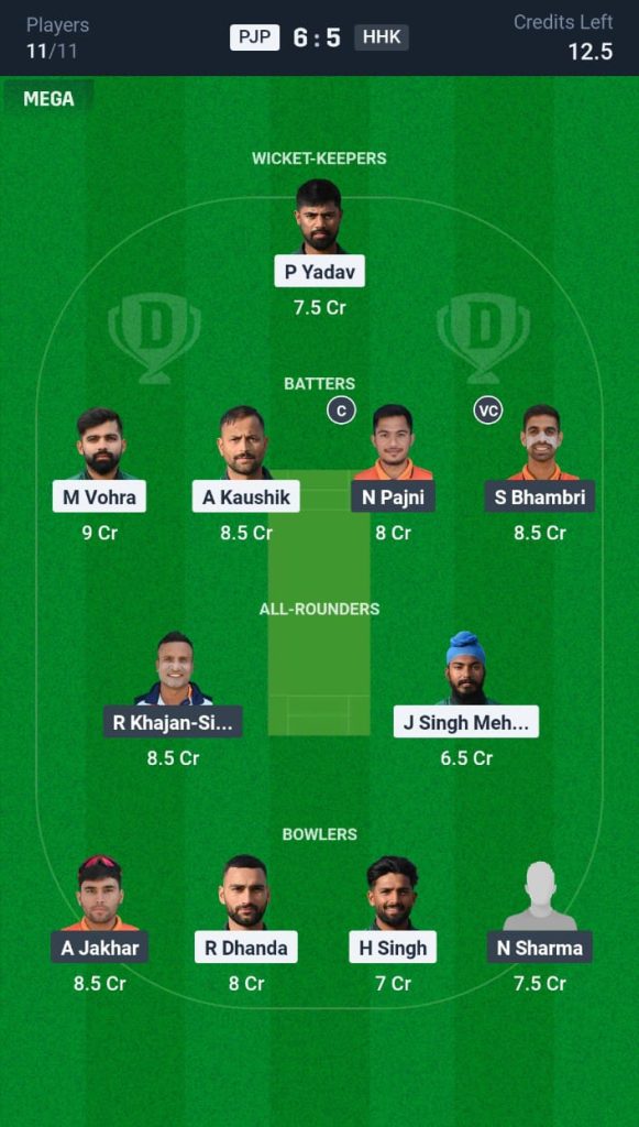 PJP vs HHK Dream11 Prediction