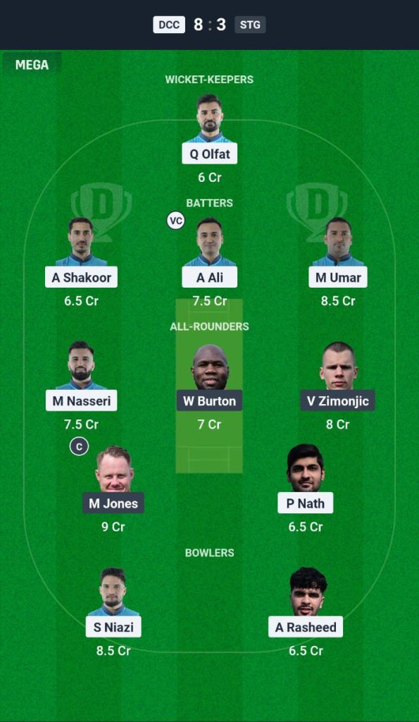 DCC vs STG Dream11 Prediction Today Match