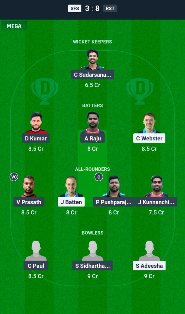 SFS vs RST Dream11 Prediction Today Match