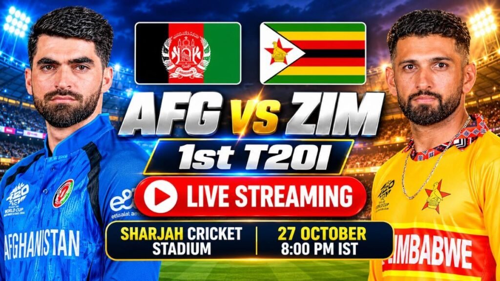 AFG vs ZIM 1st T20I Live Streaming: When and Where to Watch Afghanistan vs Zimbabwe T20I in Sharjah AFG vs ZIM 1st T20I 2026 Live Streaming