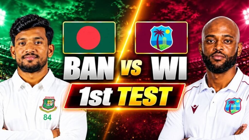 BAN vs WI 1st Test 2026 List of Umpires and Commentators
