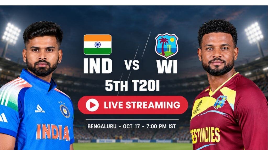 IND vs WI 5th T20I Live Streaming: When and Where to Watch India vs West Indies Match in Bengaluru IND vs WI 5th T20I Live Streaming
