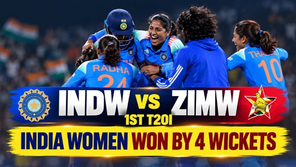 INDW vs ZIMW 1st T20I Result