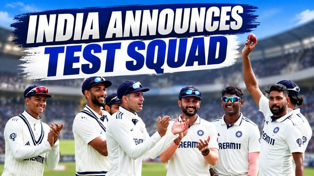 India Announces Test Squad for New Zealand Tour: Gill to Lead, Pant Subject to Fitness India Announces Test Squad