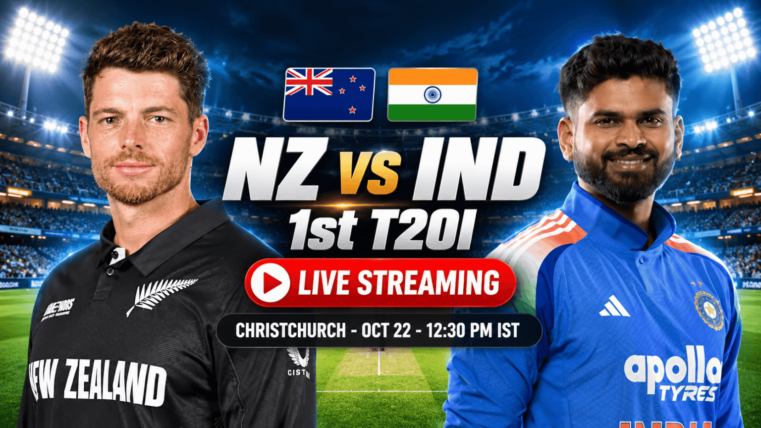 NZ vs IND 1st T20I 2026 Live Streaming