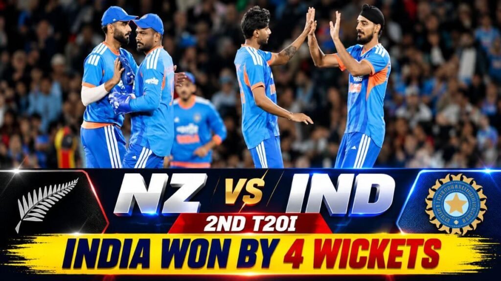 NZ vs IND 2nd T20I 2026 Result
