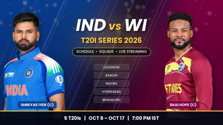 IND vs WI T20I series 2026 schedule, squads and live streaming.